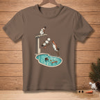 Snowmen diving into a pool from a diving board with "Your Turn" text.