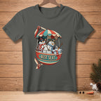 Two snowmen ride a Ferris wheel gondola labeled "BEST SEAT".