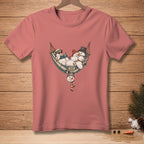 T-shirt with snowmen relaxing in a hammock and the text "PERSONAL SPACE".