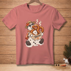 Snowman in sunglasses and straw hat holding pretzels with "Twisted" text.