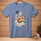 Three snowmen cooking a flambéed dessert with "Showstopper" sign.