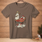 Snowmen playing beer pong, one melting, with "NATURAL ATHLETES." text.