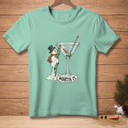 Snowman climbing a ladder into a martini glass with text "Worth It."