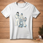 Muscular snowmen with mirror and scale that says "Leaning Out."