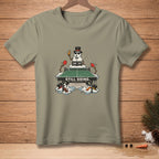 T-shirt graphic: snowmen playing ping pong, score 348-347, text "STILL GOING."