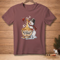 Snowman melting into a bowl of pasta with text "We Have A Lot In Common."