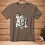 Cartoon of muscular snowmen and a melting snowman with a scale reading "Leaning Out".