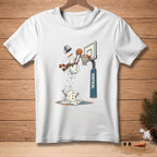 Melting snowman playing basketball with text "VERTICAL."