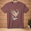 Snowman relaxing in a hammock with wine and text "ROSE ALL DAY".