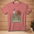 Bigfoot and a snowman play shuffleboard with text that reads "8 8 COUNTS."