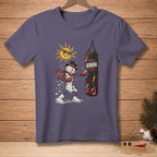 Snowman in boxing gear punches a punching bag with "WINNING" text.