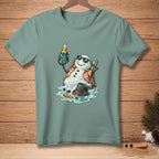 Melting snowman in a beach chair holding a beer, with "Protect What Matters" text.