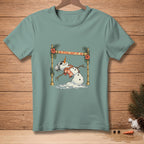 Melting snowman with "STILL GOT IT." text on a Hawaiian-themed shirt.