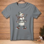 Snowman on roller skates hula hooping with "Found My Balance" text.