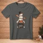 Snowman with hat and scarf at pottery wheel, text "CENTER YOURSELF".