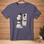 Melting snowman with a "Core Support" belt looks in mirror at his reflection.