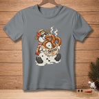 Snowman wearing sunglasses and hat eating a pretzel, with "TWISTED" text.