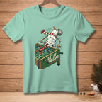 Snowman playing foosball with text "GET IN THE GAME."