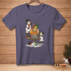 Snowmen sharing a tropical drink with "Sharing" text below.