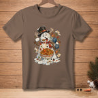 Melting snowman in a top hat eating paella, with a small fan labeled "PROBLEM SOLVED."