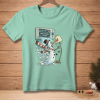 Snowman with scarf and top hat melting under air conditioner with text "Worth Every Penny".