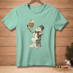 Melting snowman with melting ice beer mug and text "STAY FROSTY".